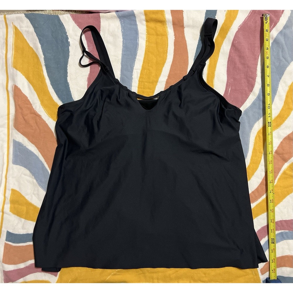 Birdsong Women's Plus 20G/H Black One-Piece Swim Dress Skirt Built-In Bra